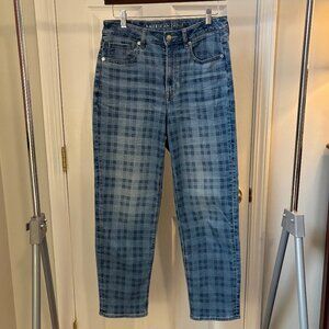 American Eagle | Plaid Straight Mom Jeans | Size 6